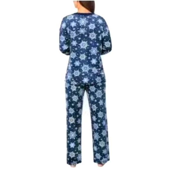 Nautica Pajama Sleepwear Set Loungewear Snowflake Print - Picture 2 of 11